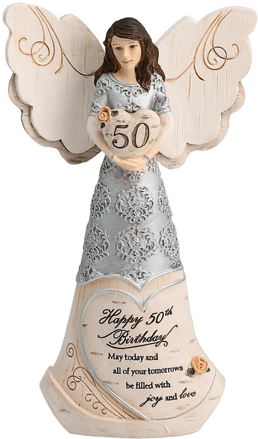 50th Birthday - 6" Angel Holding 50th Heart - Cardsmart & Gift
