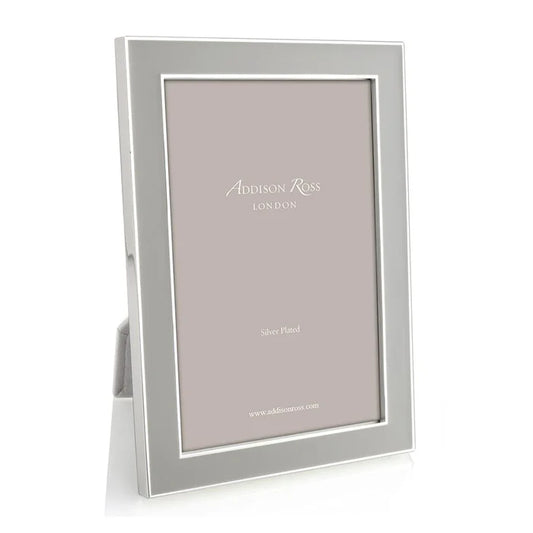 5x7 Chiffon Enamel Photo Frame, Silver Trim, Velvet Backed, Addison Ross