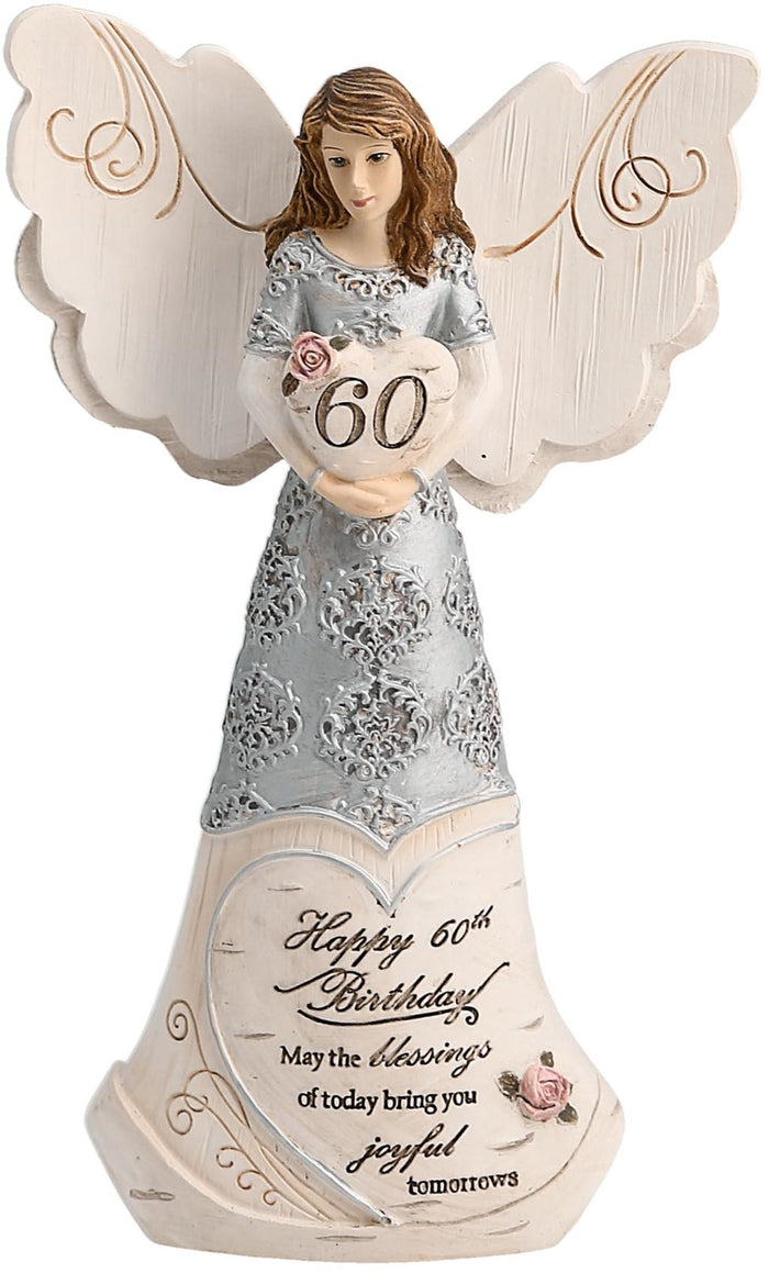 60th Birthday - 6" Angel Holding 60th Heart - Cardsmart & Gift