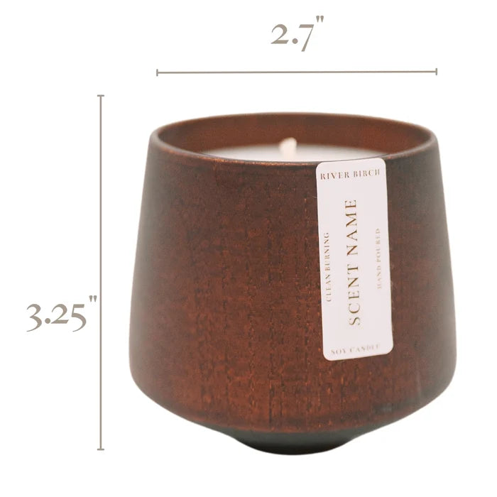 7.5oz Dark Wooden Jar - Soy Candle (Unlabeled or Custom Label)