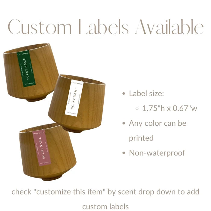 7.5oz Light Wooden Jar - Soy Candle (Unlabeled or Custom Label)