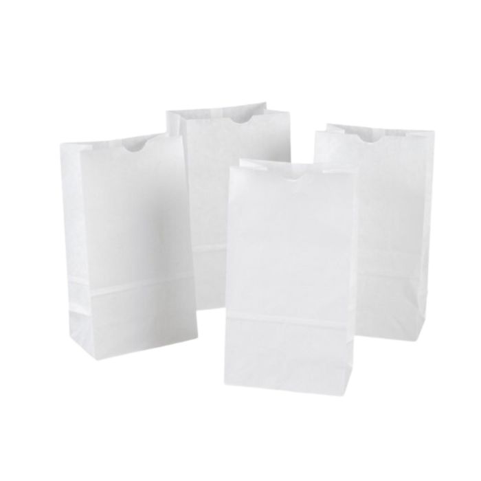 8 lb White Paper Bags