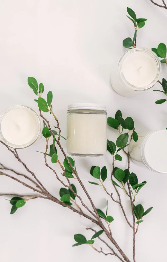 8.5oz Clear Jar Soy Candle (Unlabeled or Custom Label)