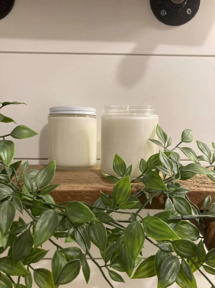 8.5oz Clear Jar Soy Candle (Unlabeled or Custom Label)