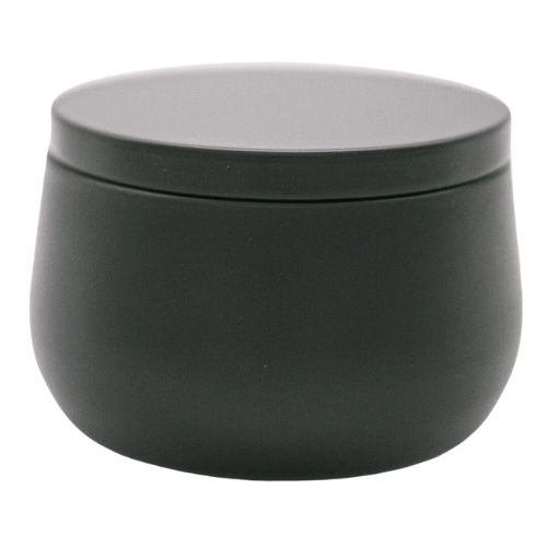 8oz Luxury Black Curved Tin Soy Candle (Unlabeled or Custom Label)