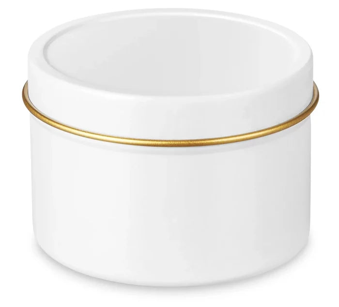 8oz White Tin Soy Candle (Unlabeled or Custom Label)