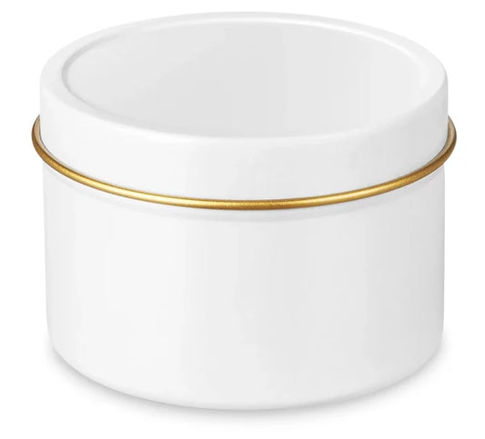 8oz White Tin Soy Candle (Unlabeled or Custom Label)
