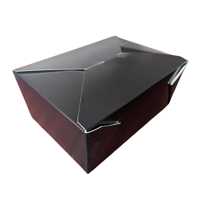 96 oz Black Top Folded Take-Out Paper Container - #4