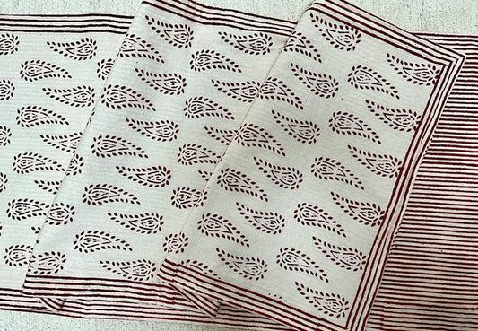Abbey Paisley Red Table Runner 60"