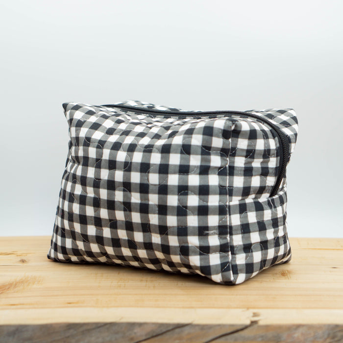 Anthia Gingham Quilted Makeup Bag #QMB191K-L