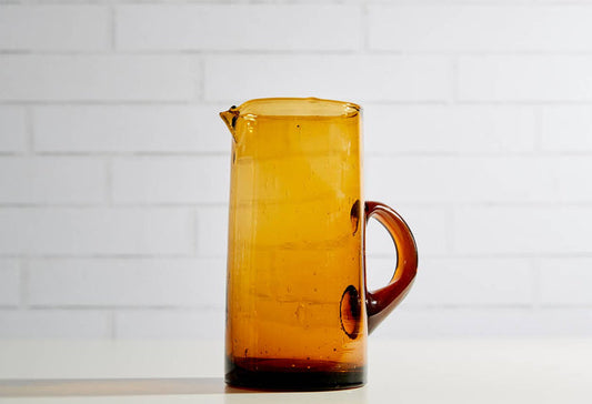 Artisan Moroccan Cone Water Jug - Amber