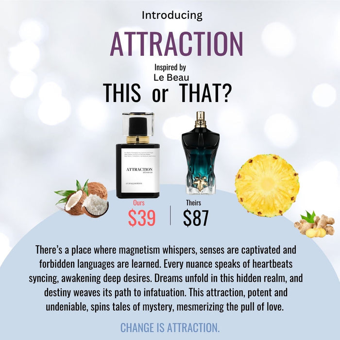 ATTRACTION | Inspired by JEAN PAUL GAULTIER LE BEAU | Le Beau Dupe Pheromone Perfume - aromapassions