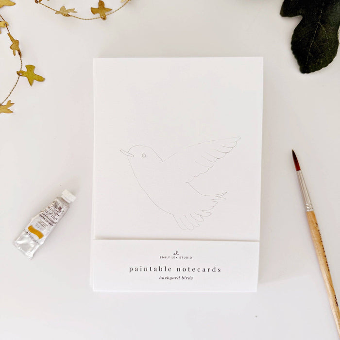 Backyard birds paintable notecards