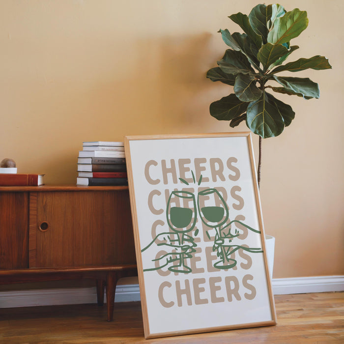 Bar Wall Art Set of 3, Cheers Wine Print, Tell Me When Wine Poster, Wine and Dine Decor, Funny Cocktail Kitchen Art, Bar Cart Prints