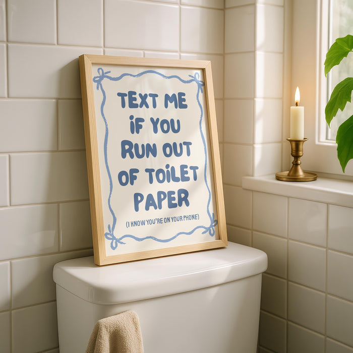 Bathroom Wall Art Set of 6, Blue Funny Bathroom Prints, Cute Toilet Humor Posters, Vintage Cottagecore Bathroom Decor, Digital Download