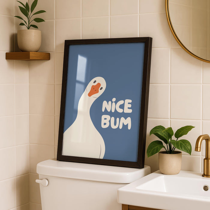 Bathroom Wall Art Set of 6, Blue Funny Bathroom Prints, Cute Toilet Humor Posters, Vintage Cottagecore Bathroom Decor, Digital Download