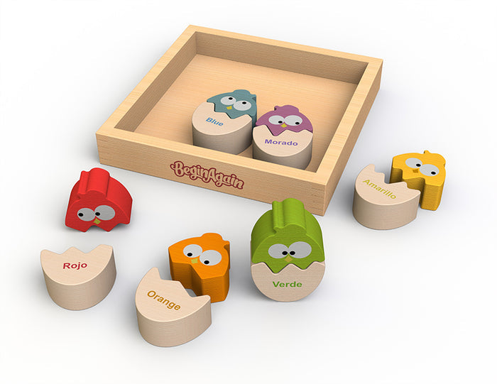 BeginAgain Color'N Eggs Bilingual Matching Puzzle
