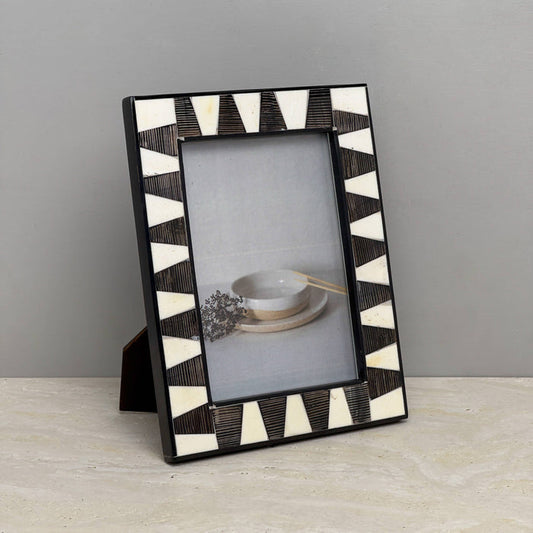 Black Fish Horn & Bone Photo Frame 5x7
