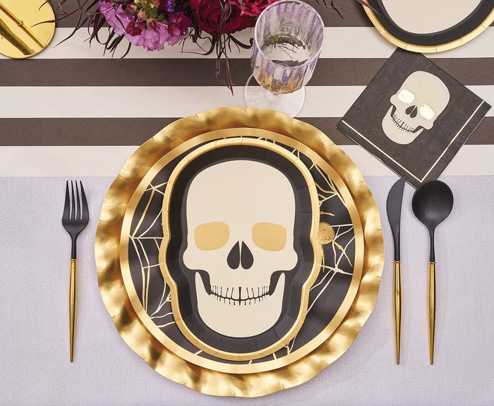 Black & Gold Bella Assorted Plastic Cutlery (24pc, Service for 8)