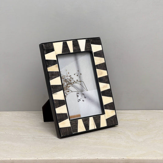 Black Horn & Bone Photo Frame 4x6