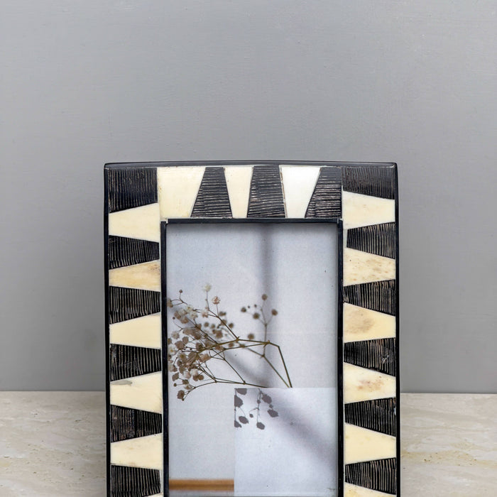 Black Horn & Bone Photo Frame 4x6