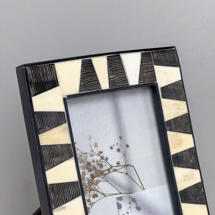 Black Horn & Bone Photo Frame 4x6