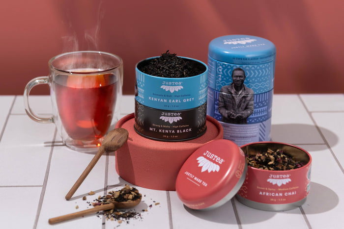 Black Tea Trio Tin & Spoon Organic Fair Trade Tea Gift