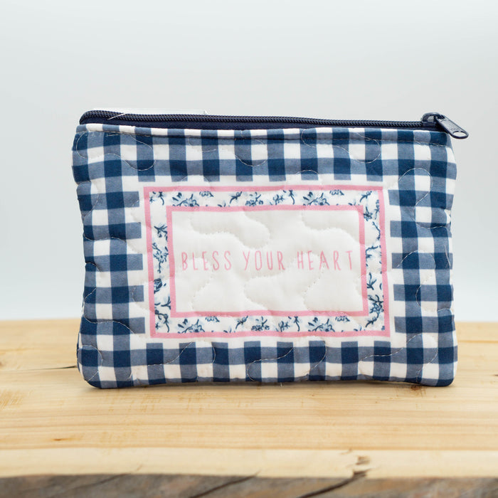 Bless Your Heart Quilted Zipper Bag #QMB242