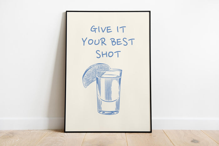 Blue Bar Cart Wall Art Set Of 3 Trendy Bar Cart Decor Tequila Print Give It Your Best Shot Tell me when Print Modern Bar Cart Print DIGITAL