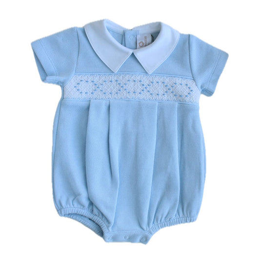 Blue Bubble Smocked Knit