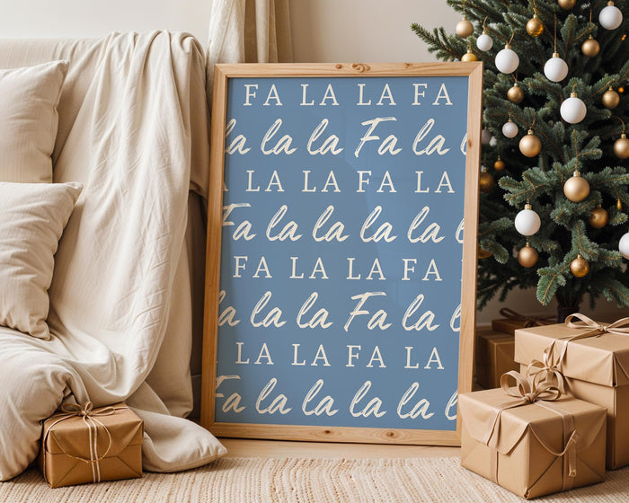 Christmas Wall Art Set of 12, Blue Holiday Prints, Minimalist Xmas Decor Bundle, Winter Printable Wall Art, Modern Christmas Posters DIGITAL