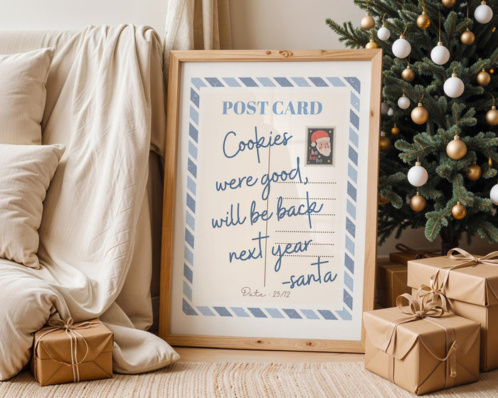 Christmas Wall Art Set of 12, Blue Holiday Prints, Minimalist Xmas Decor Bundle, Winter Printable Wall Art, Modern Christmas Posters DIGITAL
