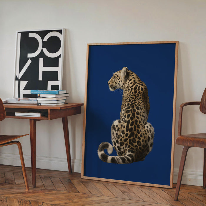 Blue Leopard Wall Art Set, How Lucky Are We Poster, 8 Ball Lucky Me Print, Fashion Animal Art, Modern Chic Gallery Print, Trendy Wall Art