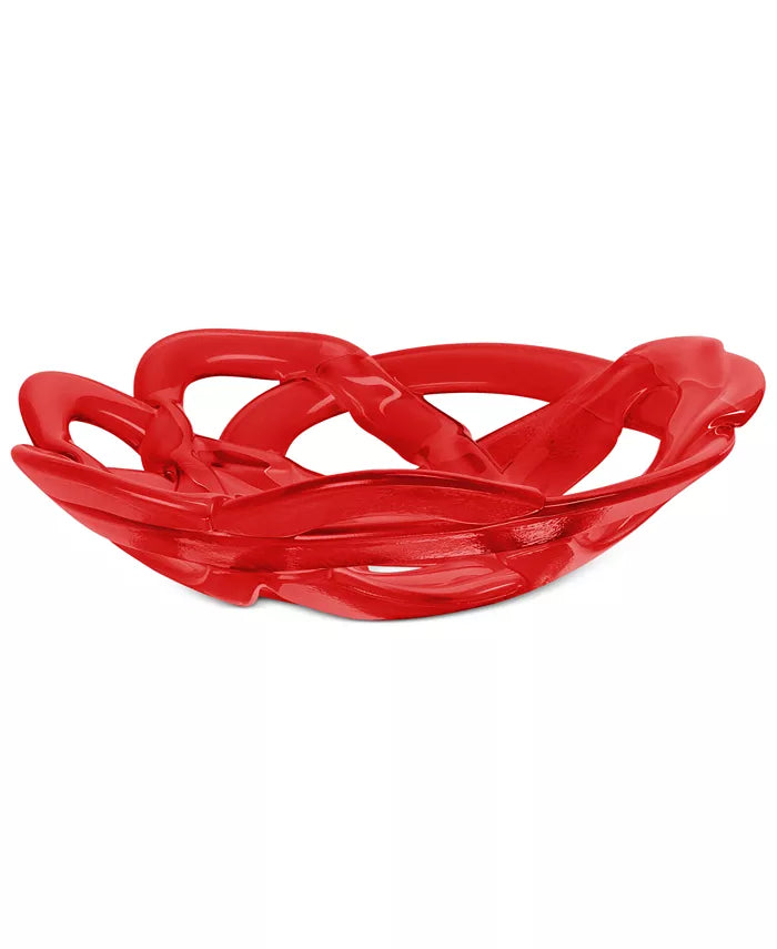 Bowl, Glass Red Basket 3" x 12"