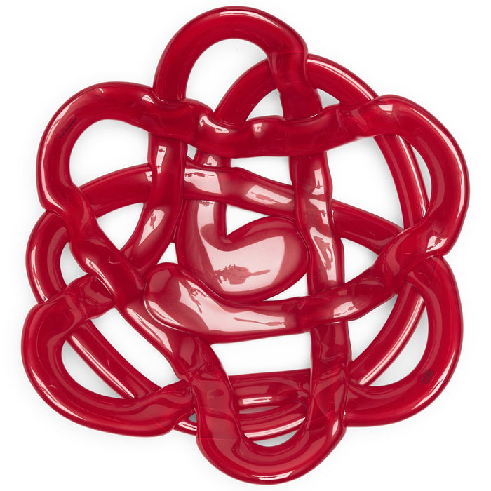 Bowl, Glass Red Basket 3" x 12"