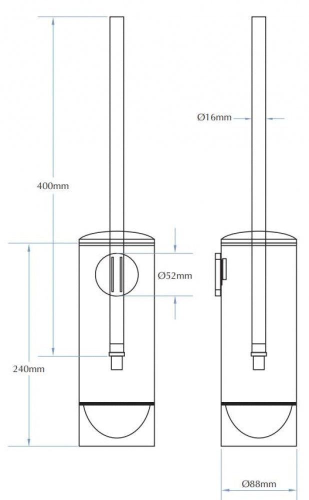 Bradley Sorrento SR0511 Toilet Brush Holder Wall Mounted
