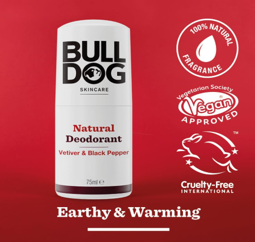 Bulldog Black Pepper & Vetiver Deodorant 75ml