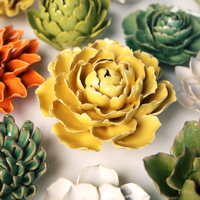 Ceramic Yellow Peony - Olita Gifts & Goods