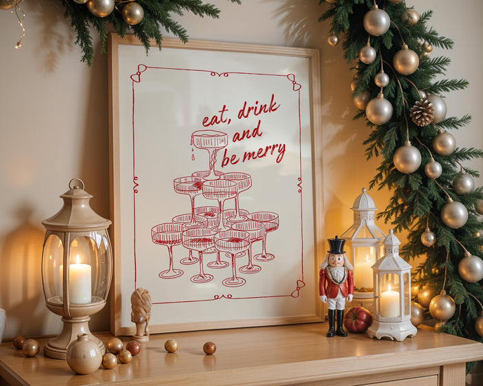 Set of 3 Christmas Prints, Christmas Wall Art, Guest Check Print, Holiday Decor, Typography Art, Christmas Coctail Print DIGITAL DOWNLOAD