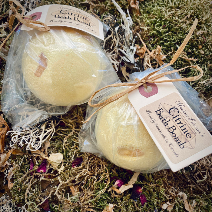 Citrine Crystal All Natural Magic Spell Bath Bomb
