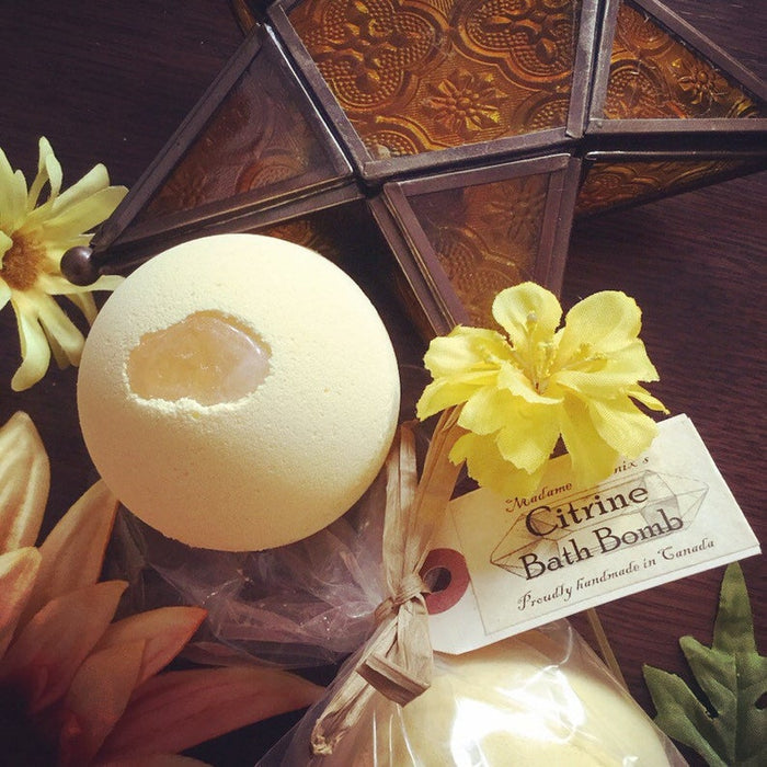 Citrine Crystal All Natural Magic Spell Bath Bomb