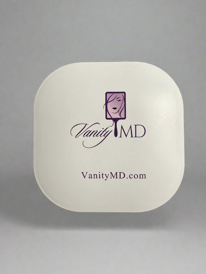 Compact travel mirror with rechargeable LED lighting and magnification