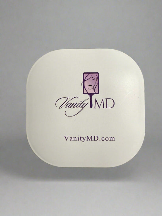 Compact travel mirror with rechargeable LED lighting and magnification