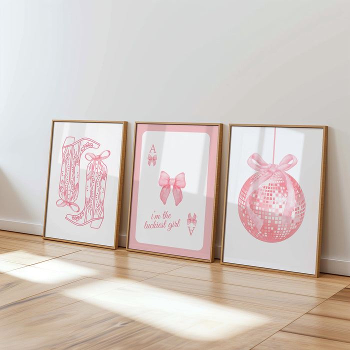 Coquette Pink Wall Art Set of 6, You’re Like Really Pretty Quote Print, Soft Girl Aesthetic Bedroom Gallery Wall Decor, Girly Fashion Art
