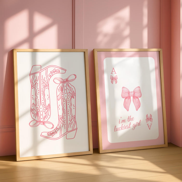 Coquette Pink Wall Art Set of 6, You’re Like Really Pretty Quote Print, Soft Girl Aesthetic Bedroom Gallery Wall Decor, Girly Fashion Art