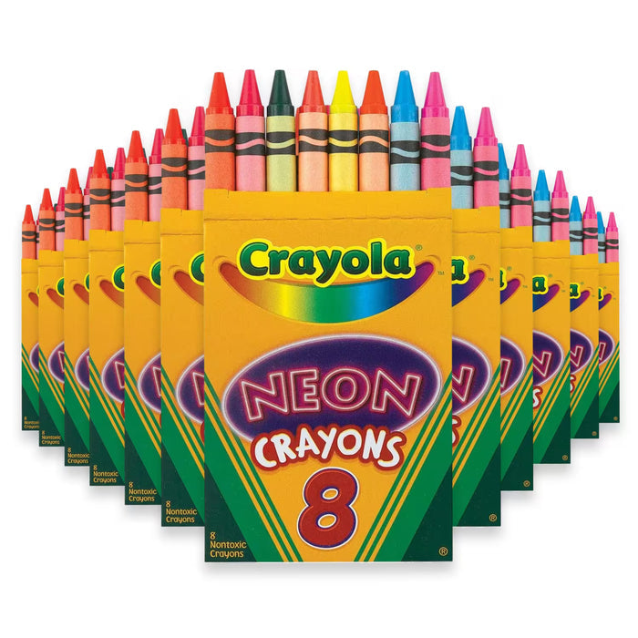 Crayola Neon Crayons for Light and Dark Paper - 8 Ct - 24 Pack