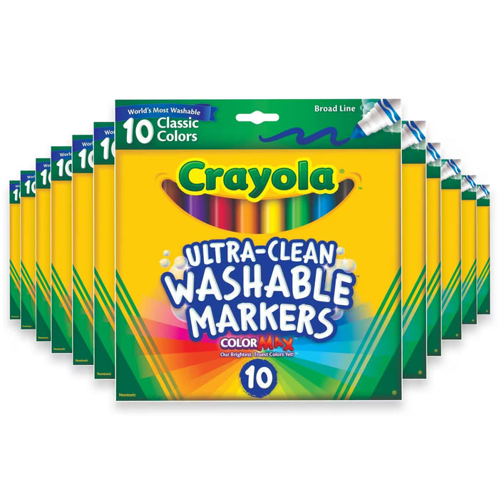 Crayola Ultra-Clean Washable Broad Line Markers - 10 Ct - 24 Pack