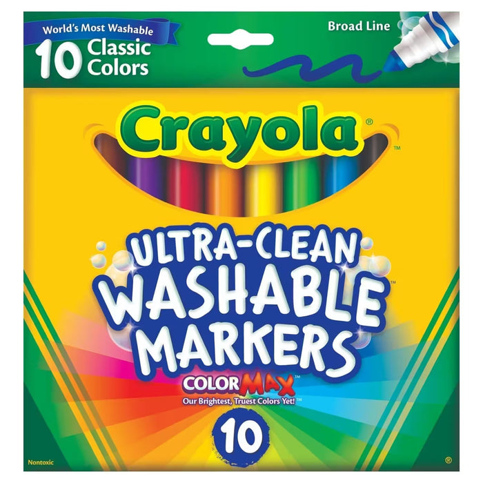 Crayola Ultra-Clean Washable Broad Line Markers - 10 Ct - 24 Pack