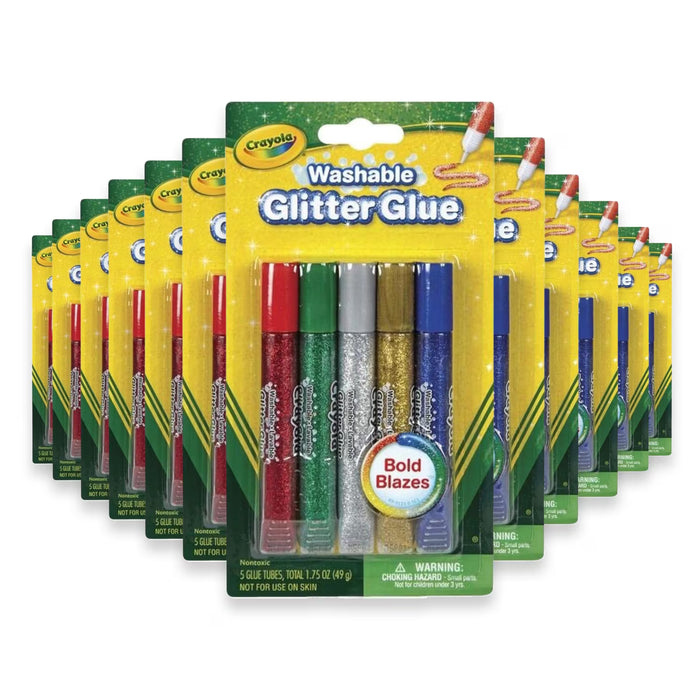 Crayola Washable Glitter Glue 5 Color Set - 5 Ct - 12 Pack