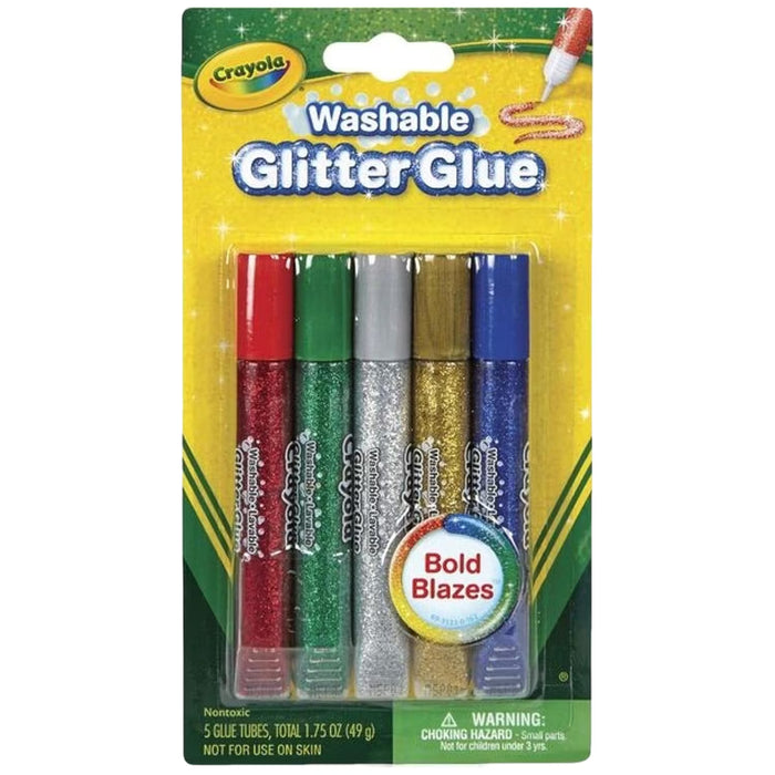 Crayola Washable Glitter Glue 5 Color Set - 5 Ct - 12 Pack